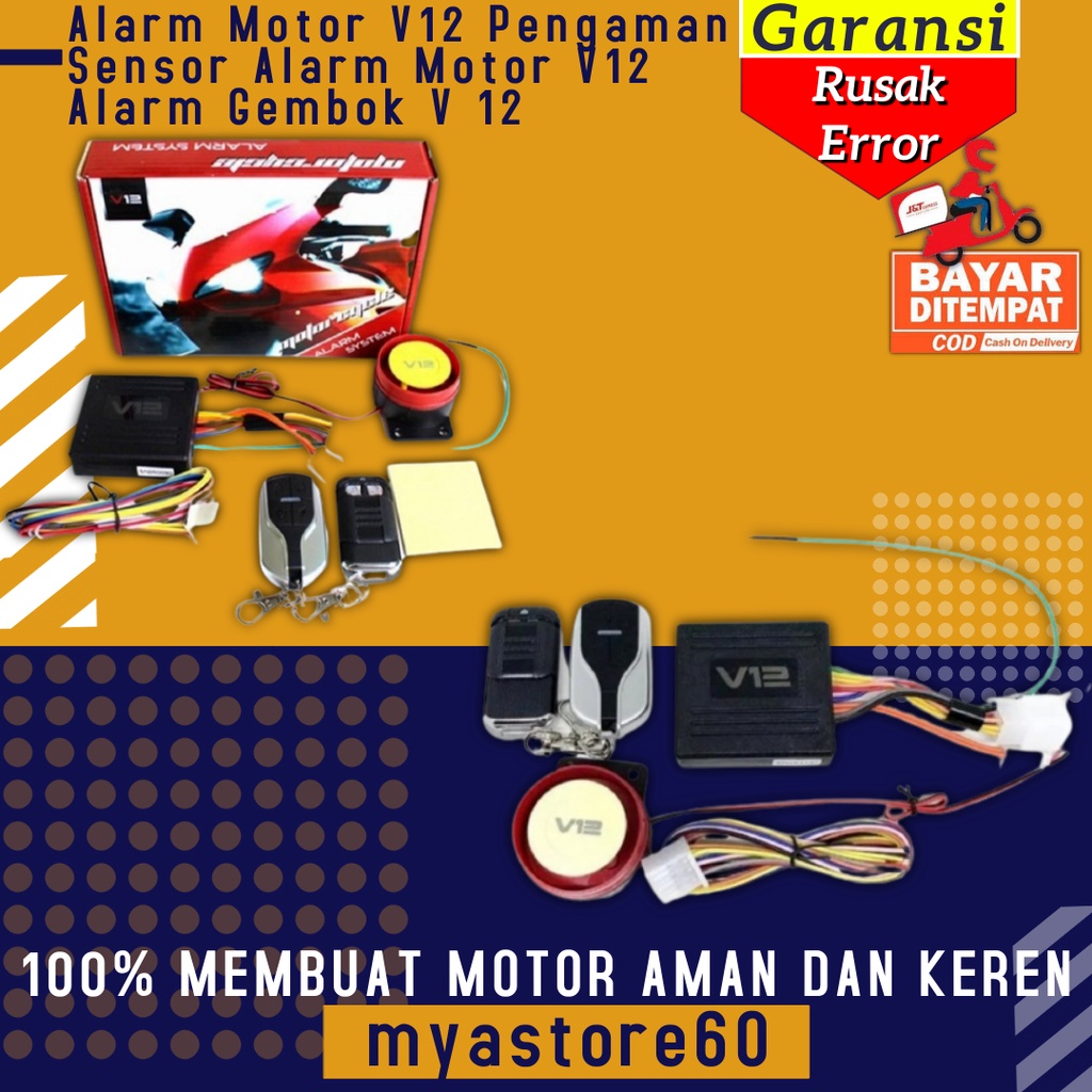 Alarm Motor V12 Pengaman Maling Sensor Alarm Motor V12 Alarm Gembok V 12