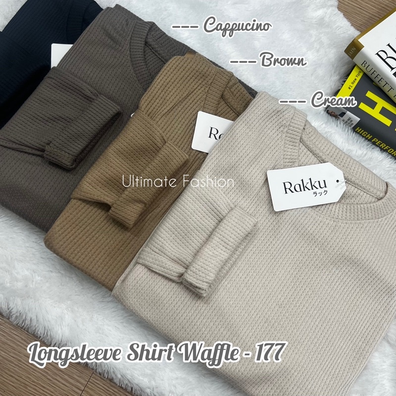 Basic Longsleeve Shirt Waffle 177 - Kaos Waffle Lengan Panjang Premium - Inner