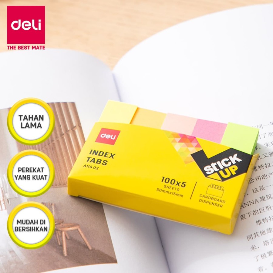 

Sticky Notes merk DELI Index Tabs 5 Warna 50x15mm - EA11402