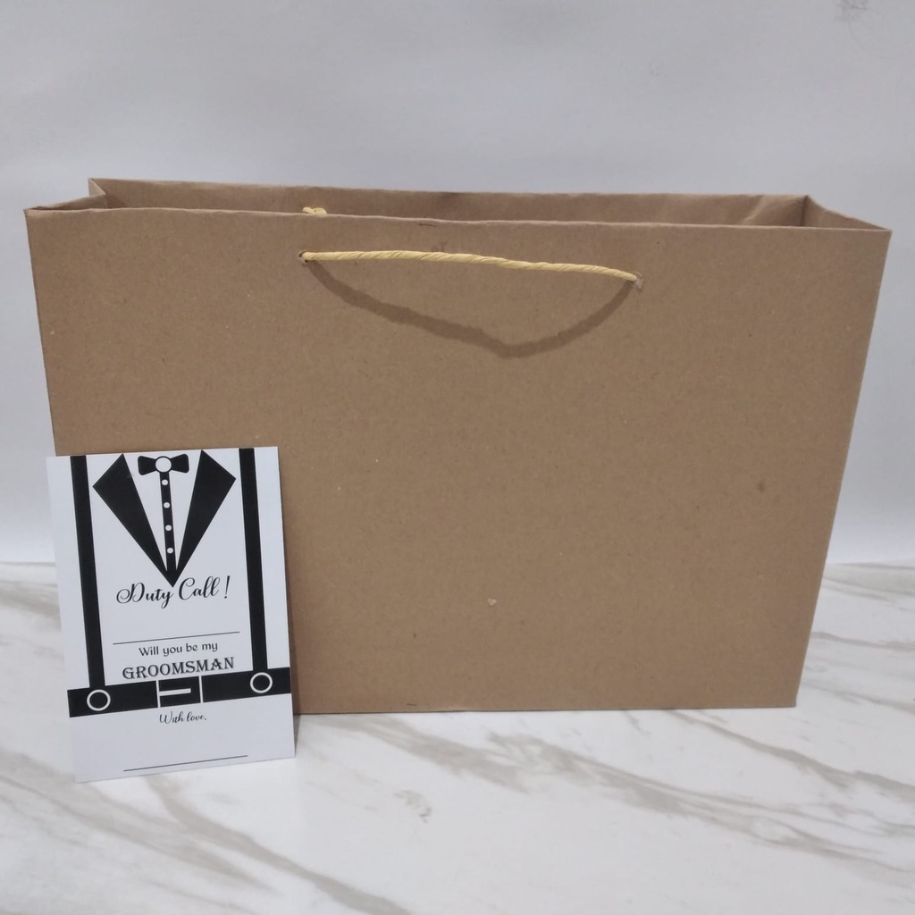 

(Ready Stock) Paperbag Large Kraft With Card Groomsman 6