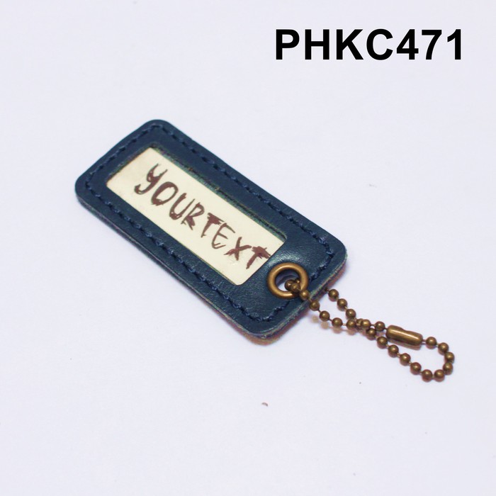 Gantungan kunci nama kulit asli name tag keychain label