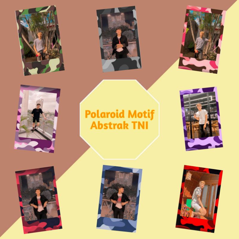 SANAI.SHOP  - CETAK FOTO POLAROID UK 2R || MOTIF ABSTRAK TNI (TANPA MIN ORDER)
