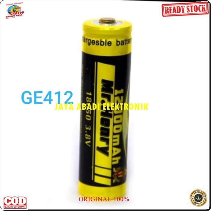 G412 BATERAI PENTOL 3.7 VOLT 12000 MAH BATU BATERAI CAS CASAN CHARGER SENTER POLICE ULTRA POWER VAPE VAPOR POWERBANK UNIVERSAL MULTI SPEAKER MIK HARGA SATUAN power vape vapor powerbank satuan universal multi speaker mik mic Type Lithium Ion Battery Mo