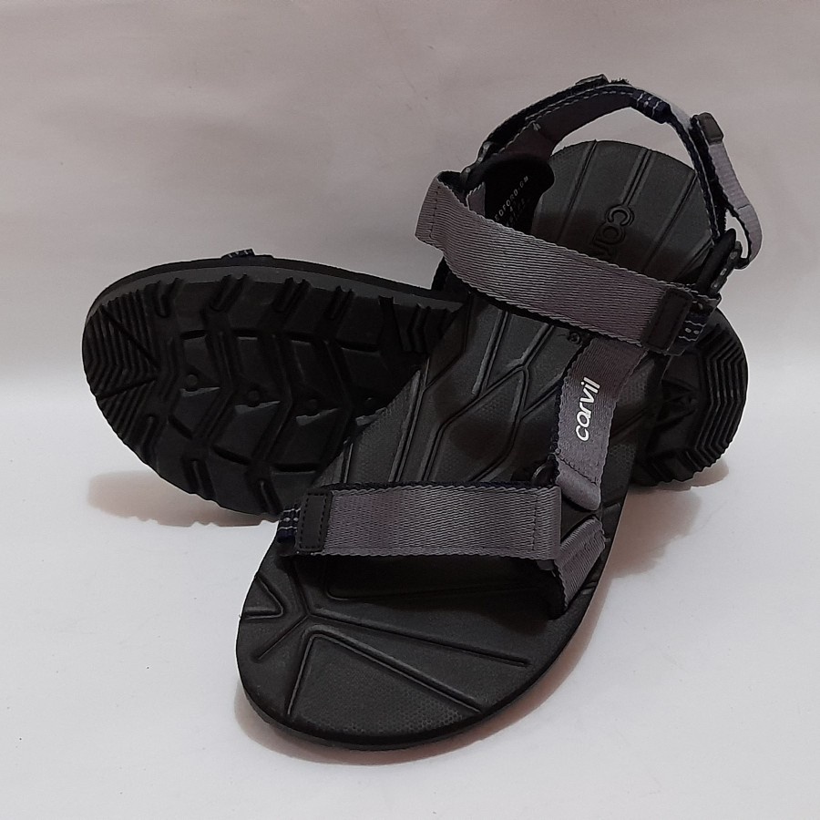 Sandal Gunung Pria S38-43 Carvil Ori Sendal Gunung Pria Redford-GT Black Grey
