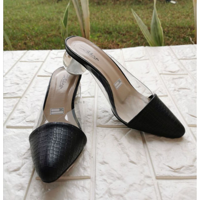 Arlaine- Sandal Heels Kaca Bulat Geovani