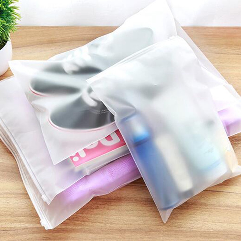 1pc / 3pcs Tas Penyimpanan Pakaian Dalam Sepatu Portabel Translucent Tahan Lembab Untuk Travel