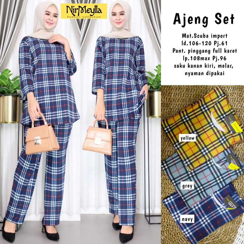 Ajeng Set By NIRMEYLLA • Setelan Wanita • Atasan Blouse Tunik Celana Panjang Wanita Muslim Set