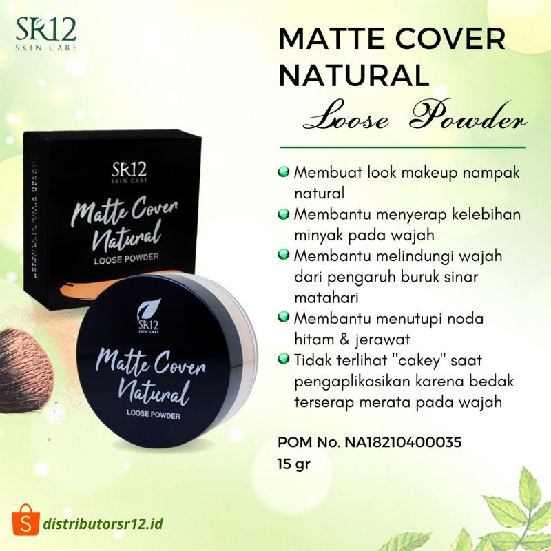SR12 matte cover natural original/bedak tabur sr12