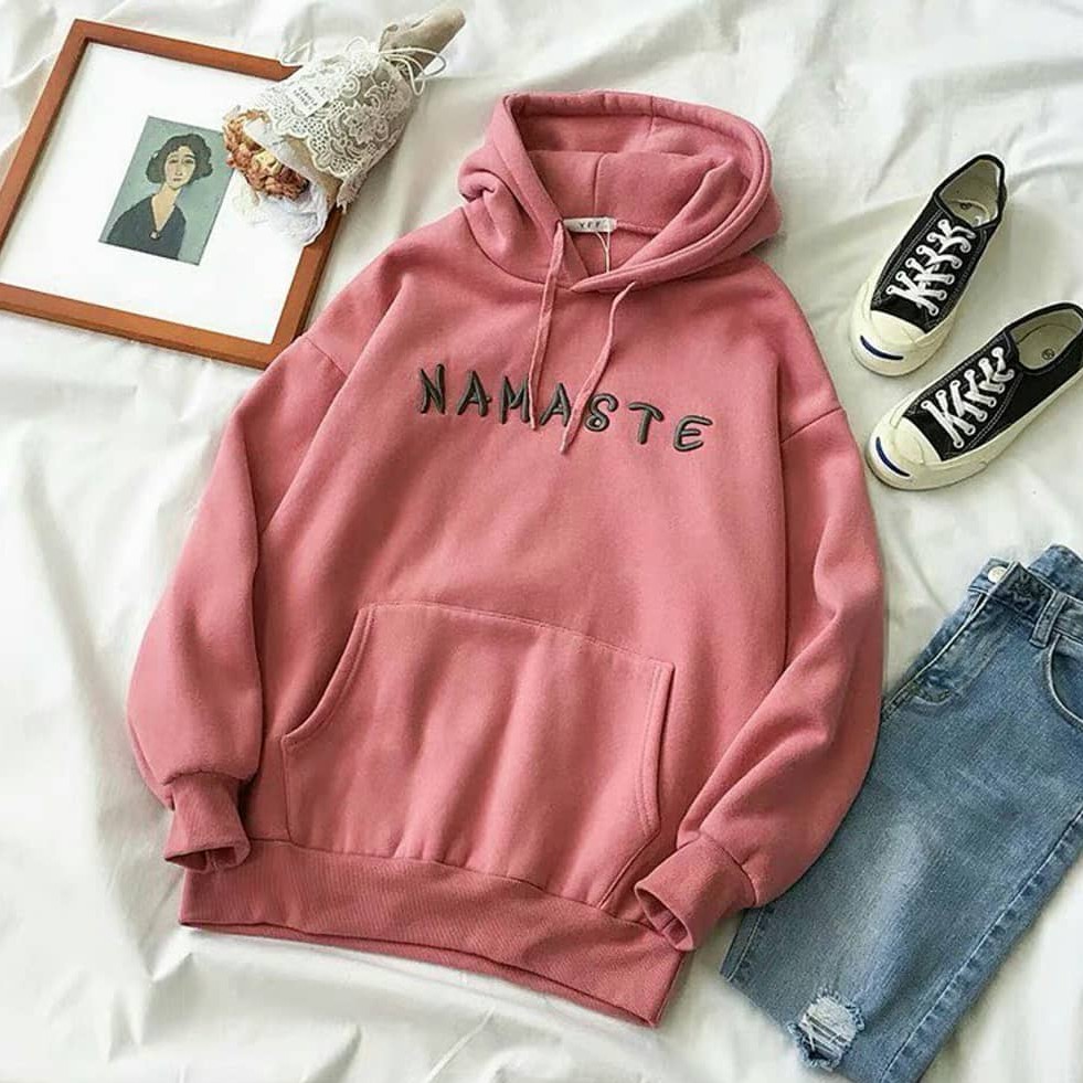 Namaste Hoodie - Hoodie Wanita-Pink