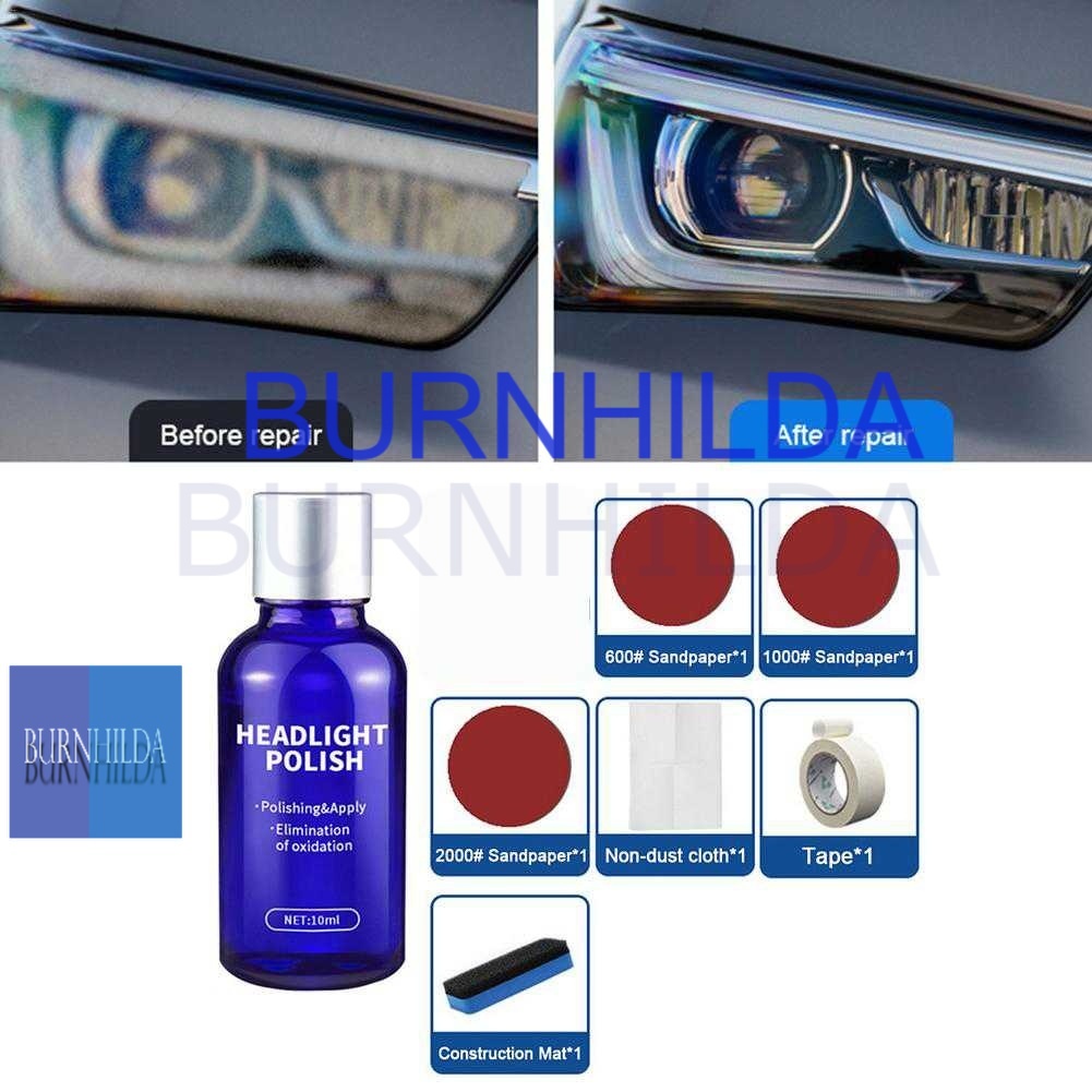 Cairan Pemutih Lampu Mobil Headlight Polish 10ml Car Headlamp Headlight Lens Restorer Repair Liquid Polish Cleaning Tool 10ml mobil motor burnhilda