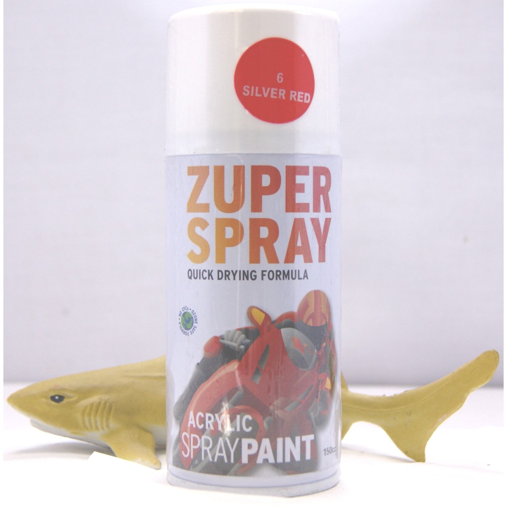 Cat Semprot Warna Merah Keperakan 150 ~ 300cc / Silver Red Spray Paint ZUPER