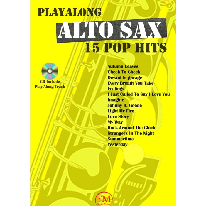 Buku Saxophone Alto 15 Pop Hits - Include CD