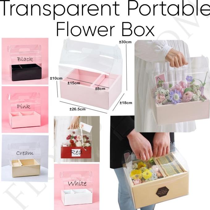 

[COD] Transparent Portable Flower Box - Kotak Bunga - Kue [COD]
