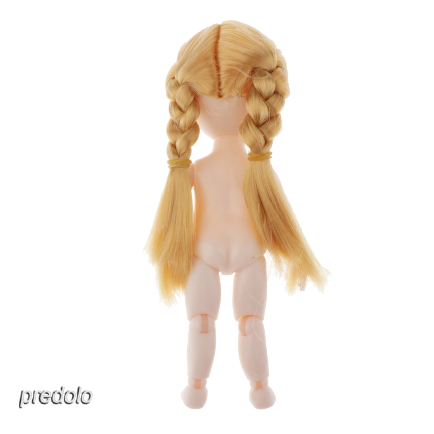 Modern Girl Body Model 16cm 13 Joints Nude Girl Doll Accessories Blond Braid