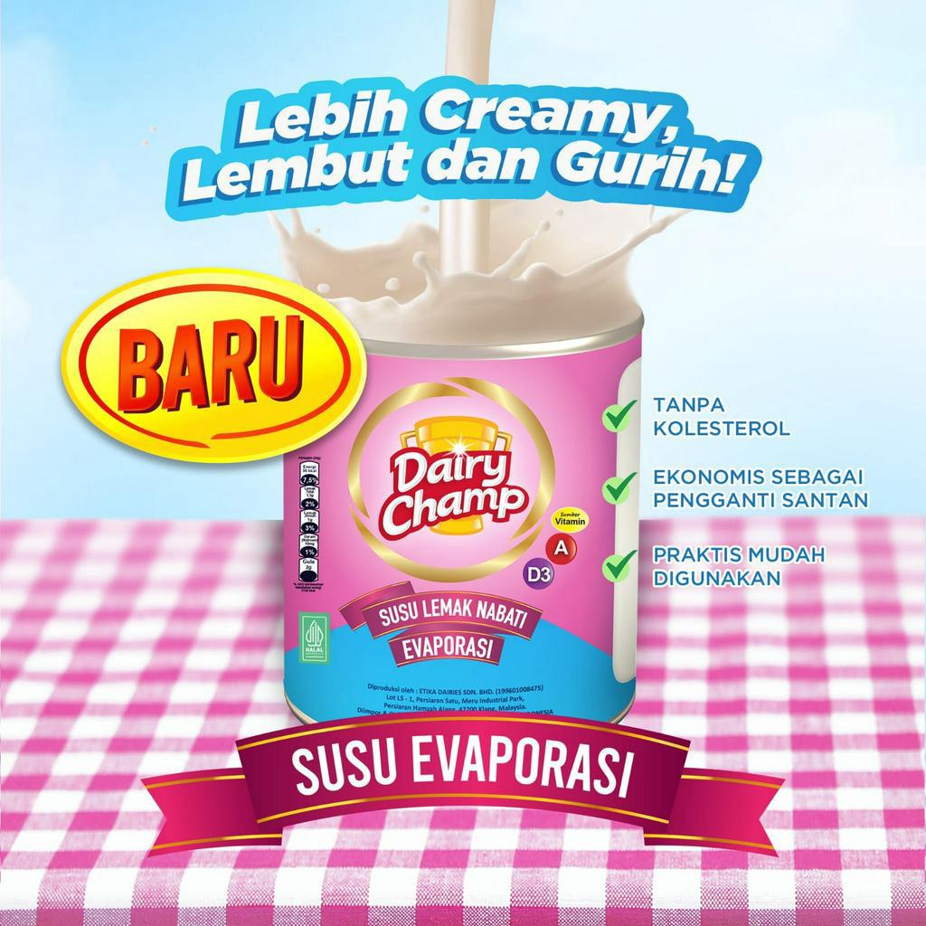 DAIRY CHAMP EVAPORASI 390GR - SUSU EVAPORASI