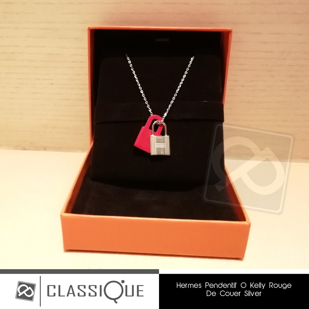 [COLLECTION ORIGINAL] Hermes Pendentif O Kelly Rouge De Couer Silver