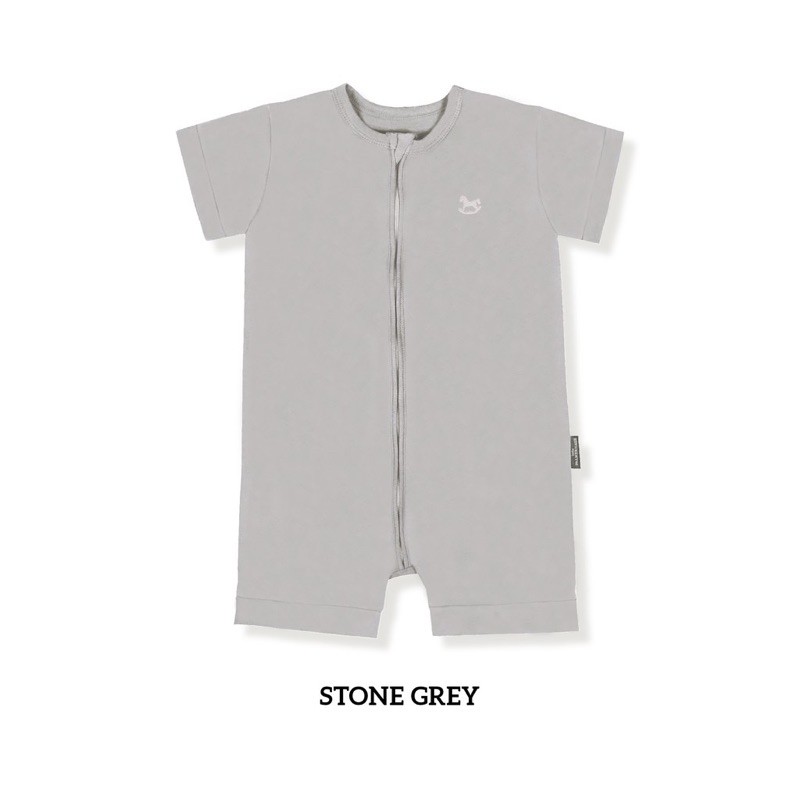 Agigu Wear - Zippy Playsuit by Little Palmerhaus 6M - 3Y, Jumsuit Bayi, Baju bayi, Jumper Baby-Stone Grey