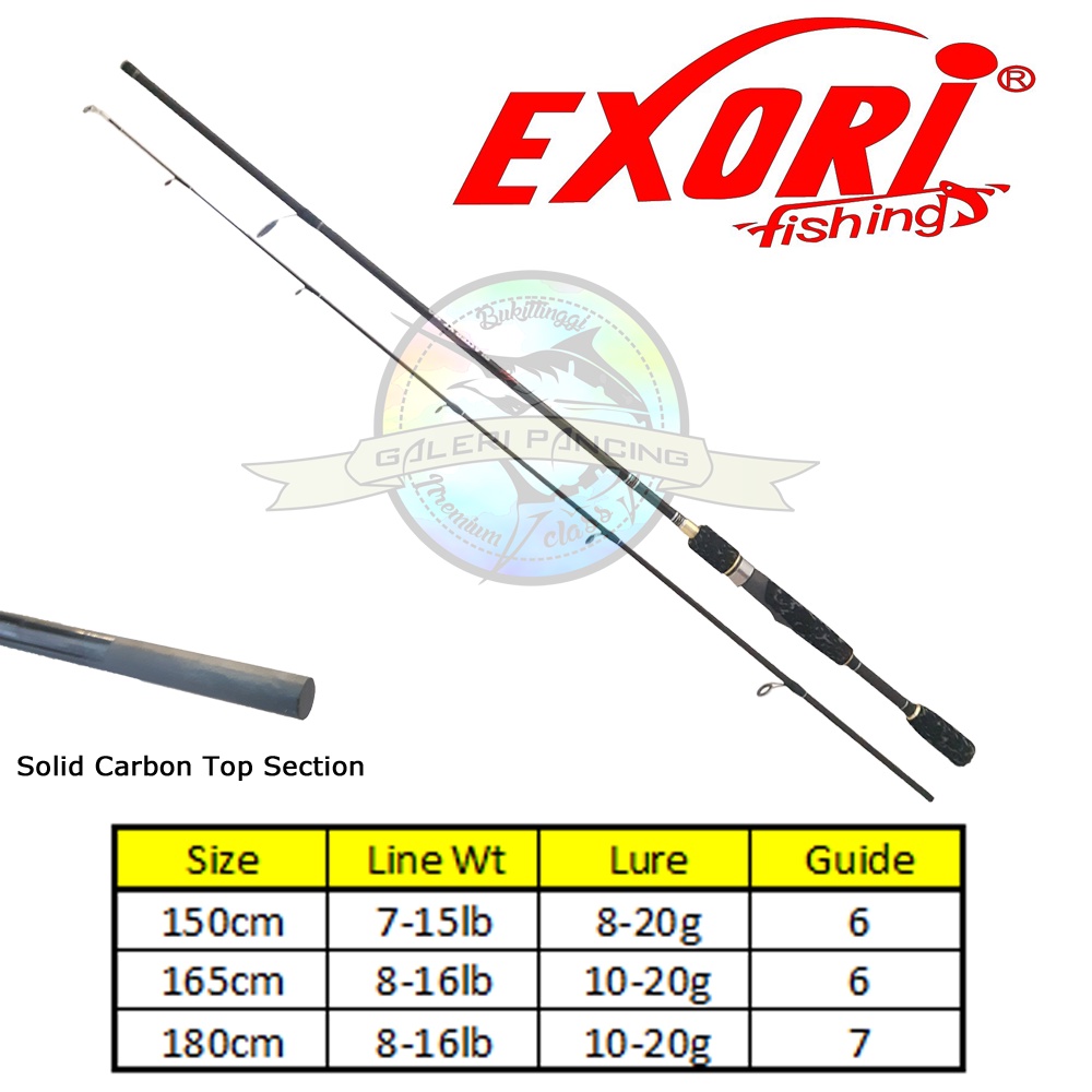 Joran Pancing Exori Blaster XT 150 165 180 Solid Carbon Top Section Japan Style