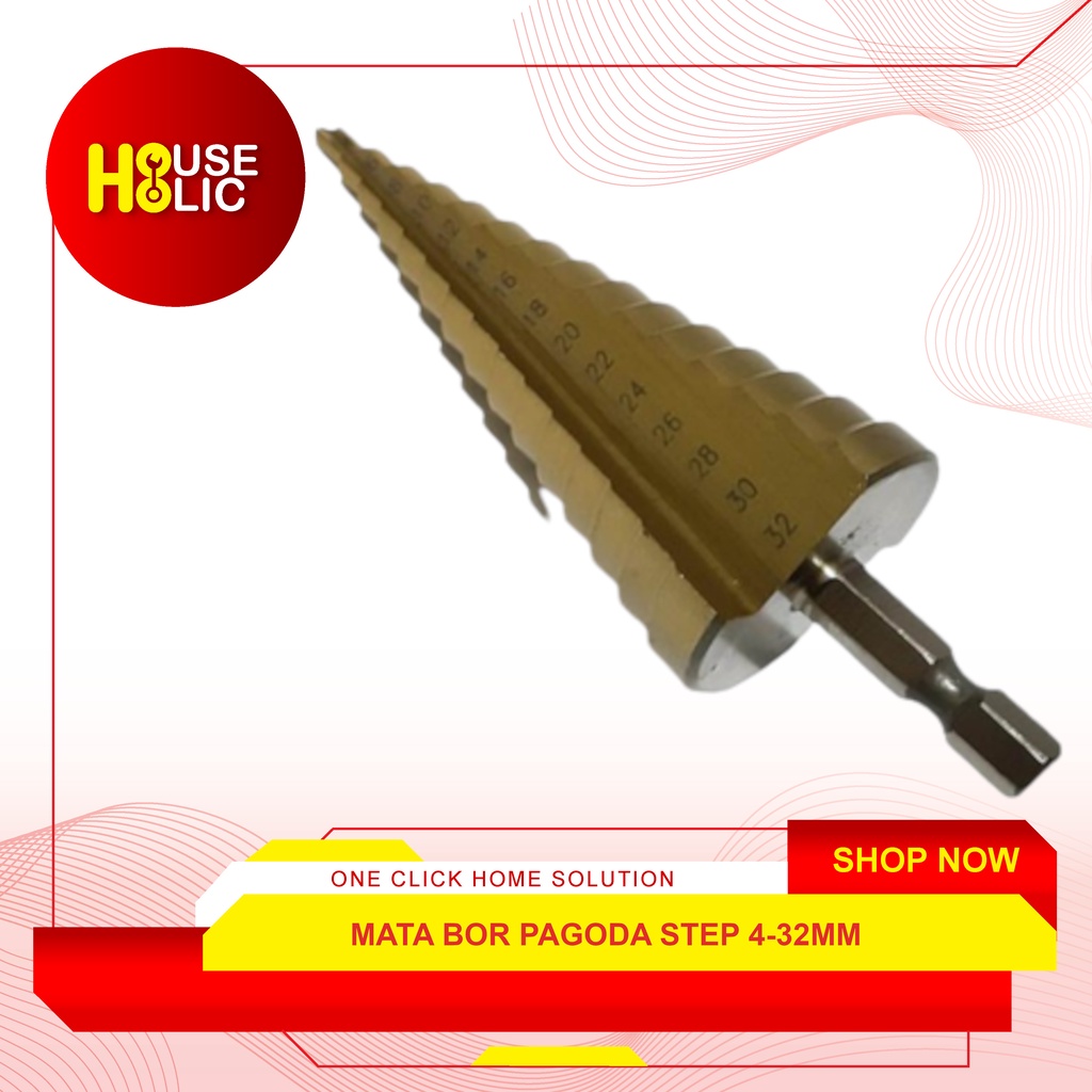 Mata Bor Pagoda 4-32mm / Multi Step Drill Tingkat Susun Pelubang Besi