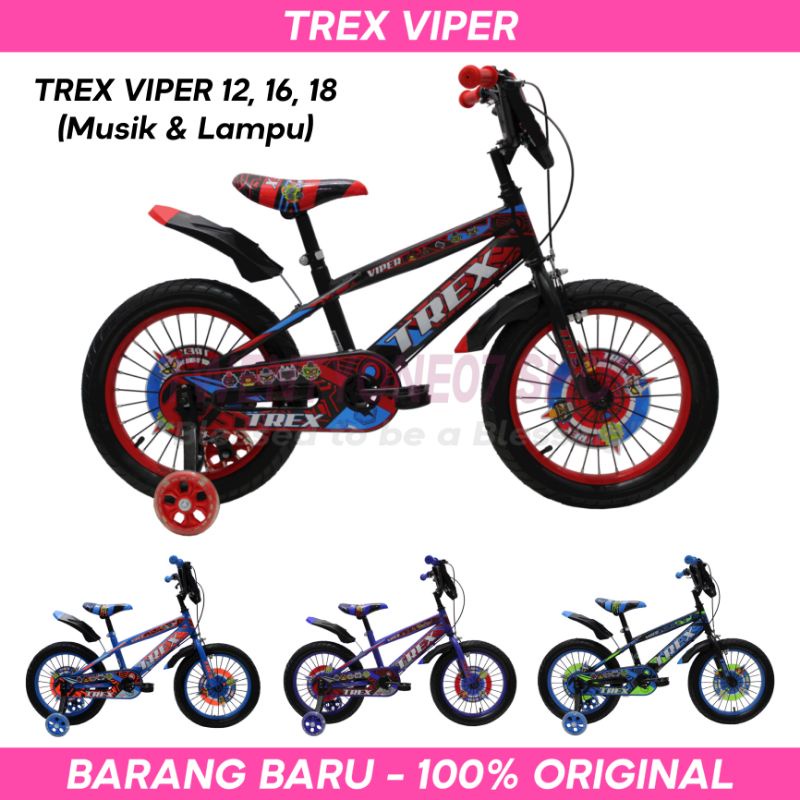 Sepeda Anak Laki Cowok BMX 12 16 18 Inch Trex Viper Musik Lampu Ban Jumbo Murah