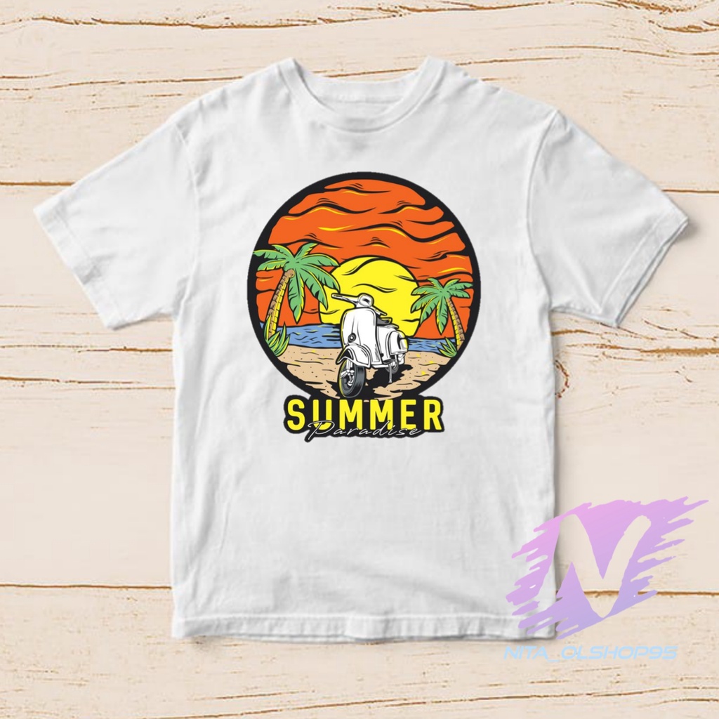 kaos summer baju kaos anak pantai summer vespa