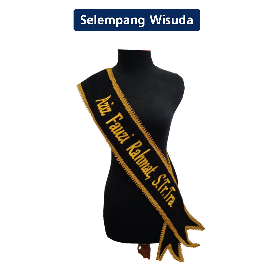 Selempang Wisuda Bludru Renda Custom