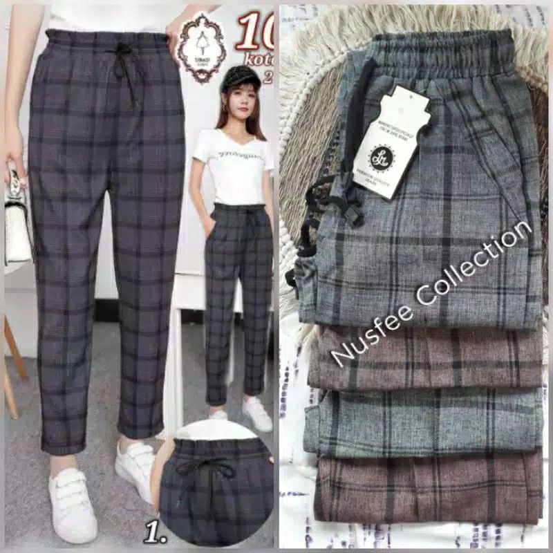 PS101297 B•RSHKA BONDRAT COTTON BASIC PANTS // CELANA FLANEL