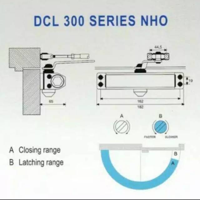 Door closer Dekkson NHO (Non Hold Open)