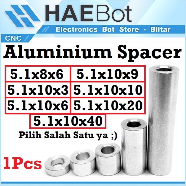 [HAEBOT] Openbuilds Aluminium Alumunium Spacer M5 3mm 6mm 9mm 10mm 20mm 40mm 8x6 10x3 10x6 10x9 10x10 10x20 10x40 mm