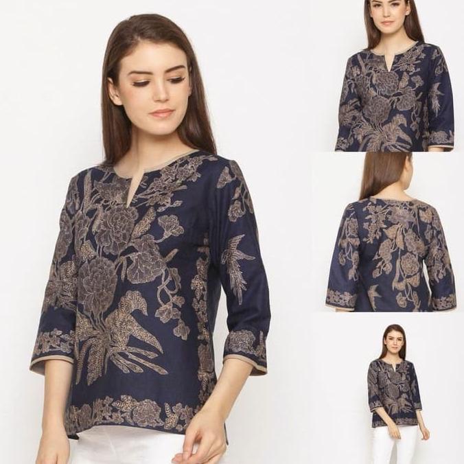 Vico Encim T0104, Baju Atasan Batik Wanita Modern Nona Rara