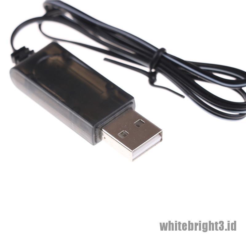 (white3) Kabel Adapter Charger USB 3.7V Warna Hitam Untuk Sky Viper Drone Helicopter