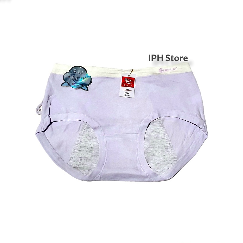 Celana Dalam / Underwear Menstruasi Wanita Elena 9397 (Tinggi 23cm, Lebar Pinggang 29cm, Lingkar Pinggang 58cm, Bahan Katun, Midi)