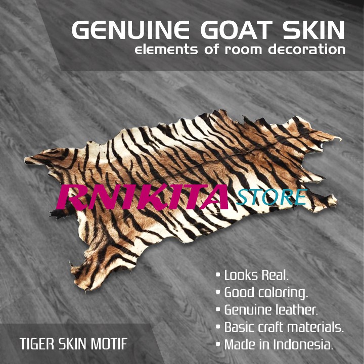 GENUINE GOAT SKIN WITH TIGER MOTIF - Kulit Kambing Asli Motif Macan