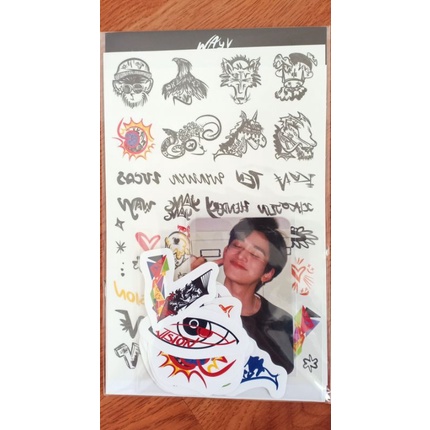 [BOOKED] Ready stock SEALED NCT Wayv MD by ten tattoo luggage sticker lucas set