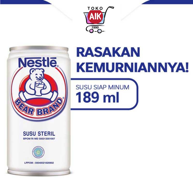 

Bear Brand Susu Steril 189 ml / Susu Beruang Nestle Bear Brand