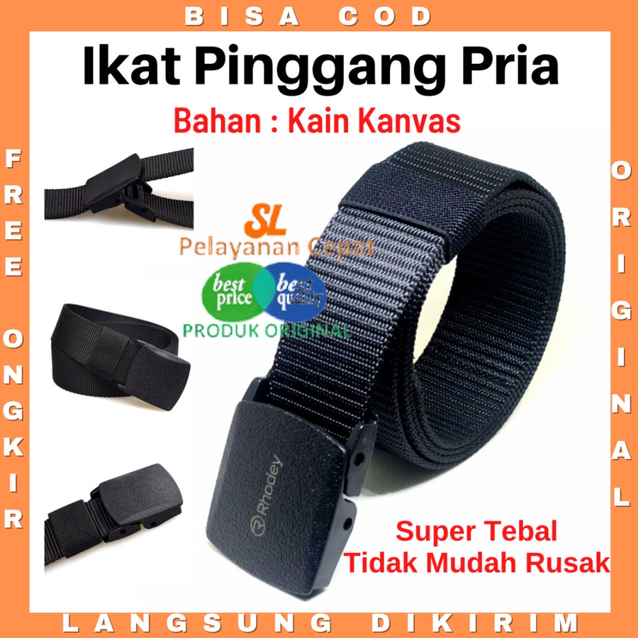 Ikat Pinggang Pria Canvas Sabuk Celana Pria Allsize Hingga JUMBO Gesper Pria Anti Putus