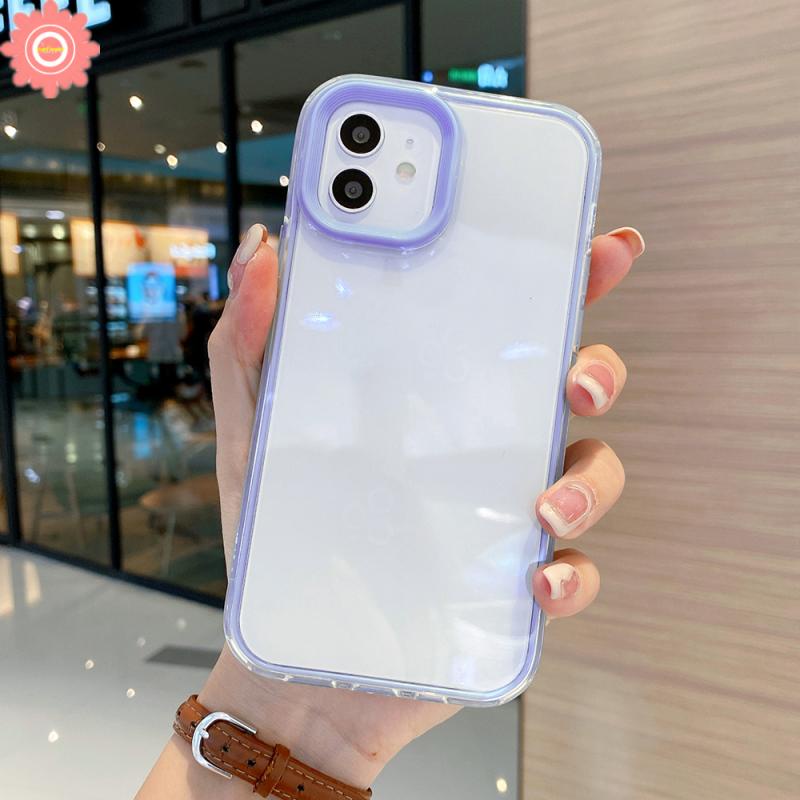 Casing Realme C25s C15 C12 C31 8 8PRO C35 C33 C30 C21Y C25Y 5 5i 5S 6i C3 C21 C25 C20 C20A C11 2021 Simple Macaron Transparan Full Protect Military-Grade Shockproof Soft Cover