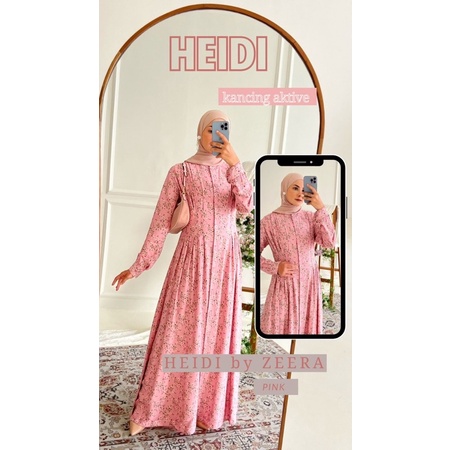 Daster Arab Zeera HEIDI Maxi Dress Gamis Rayon Motif Terkini