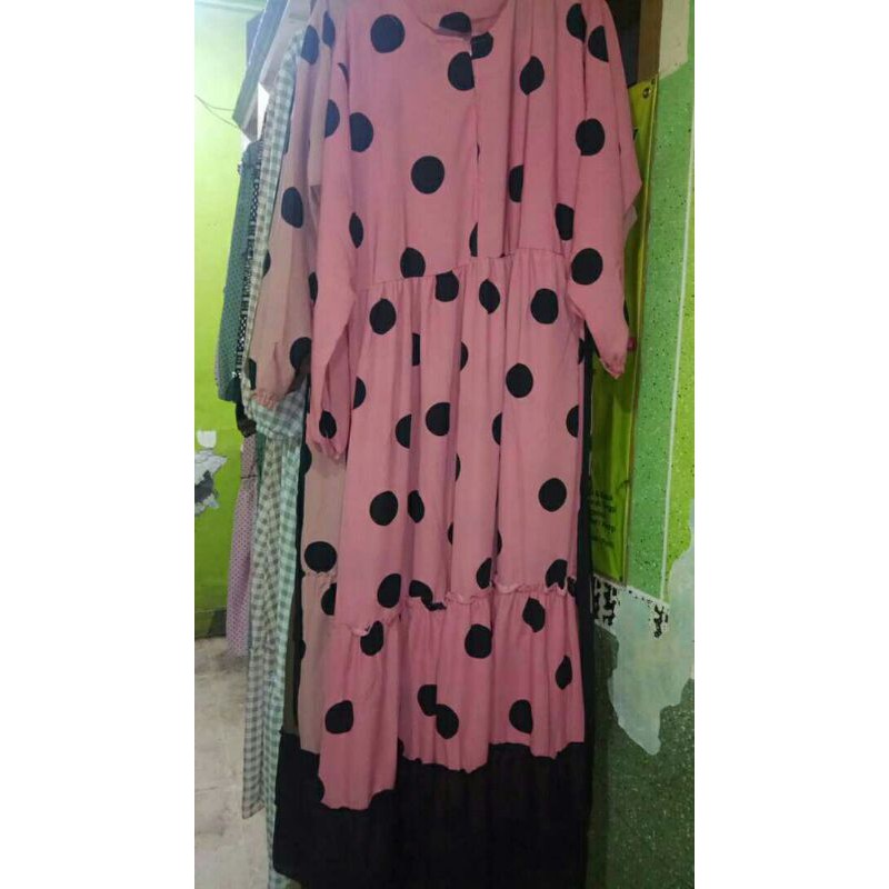 gamis polkadot jumbo