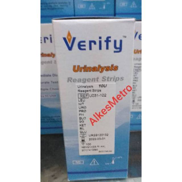 STRIP URINE 10 PARAMETER VERIFY ISI 100 PCS/TEST URINE 10 PARAMETER