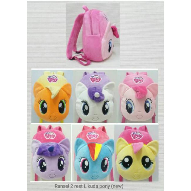 tas ransel besar untuk anak tk sd paud boneka kuda pony cartoon luck impor