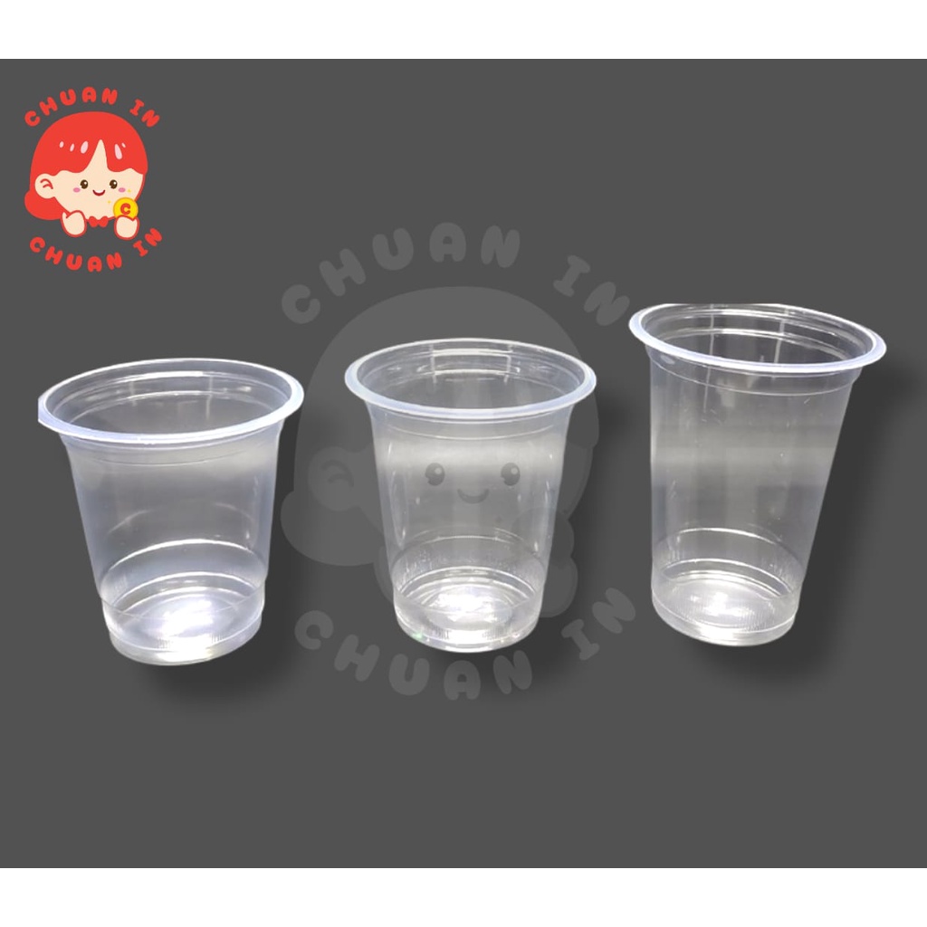 Gelas plastik bening 12Oz, 14Oz ,16Oz [50pcs] / plastik cup pp bening polos jus pop ice buah