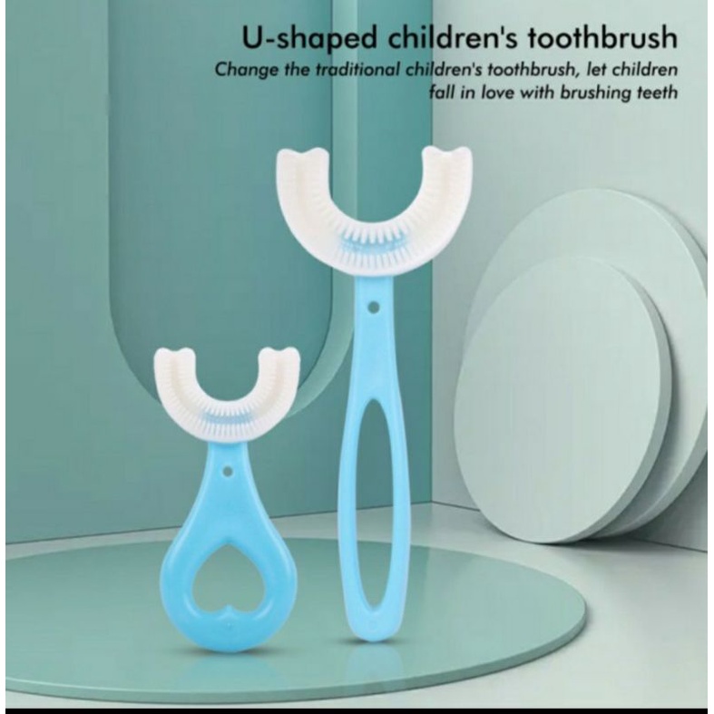 Free Cangkir Kumur - Sikat Gigi Anak Bentuk U - U Shaped Fitting Toothbrush For Children / Sikat gigi U 2-6 tahun 6-12 Tahun Pasta Gigi Foam / Odol untuk Sikat Gigi U