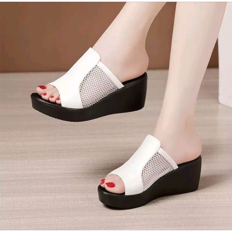 ABBUSHOES PH 21 wedges kokop jaring almira sol karet  7cm