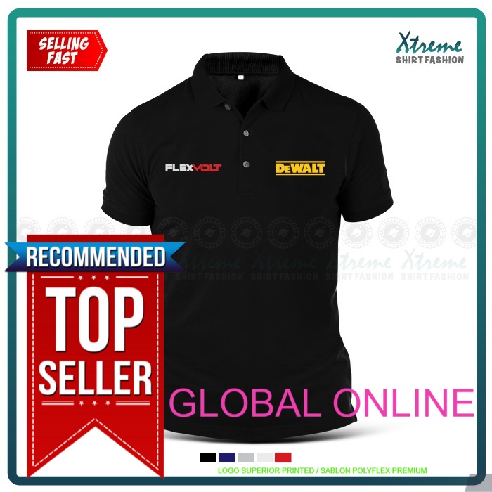 ⭐️⭐️⭐️⭐️⭐️POLO LOGO SABLON Polo T Shirt  DeWalt Flexvolt Tools Hardware Drill Home DIY Baju Tee Lela