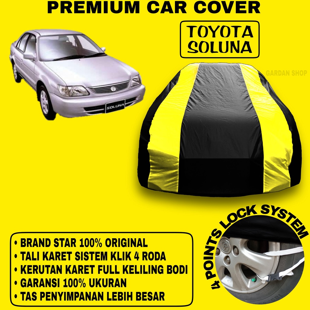 Body Cover TOYOTA SOLUNA Sarung Strip KUNING Penutup Pelindung Bodi Mobil Toyota Soluna PREMIUM