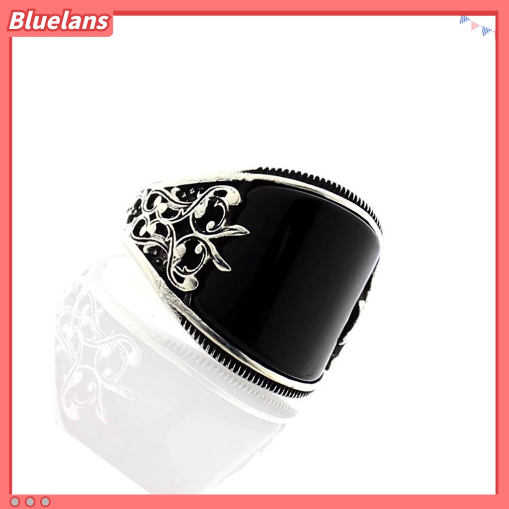 Cincin Jari Desain Bunga Warna Hitam Untuk Unisex