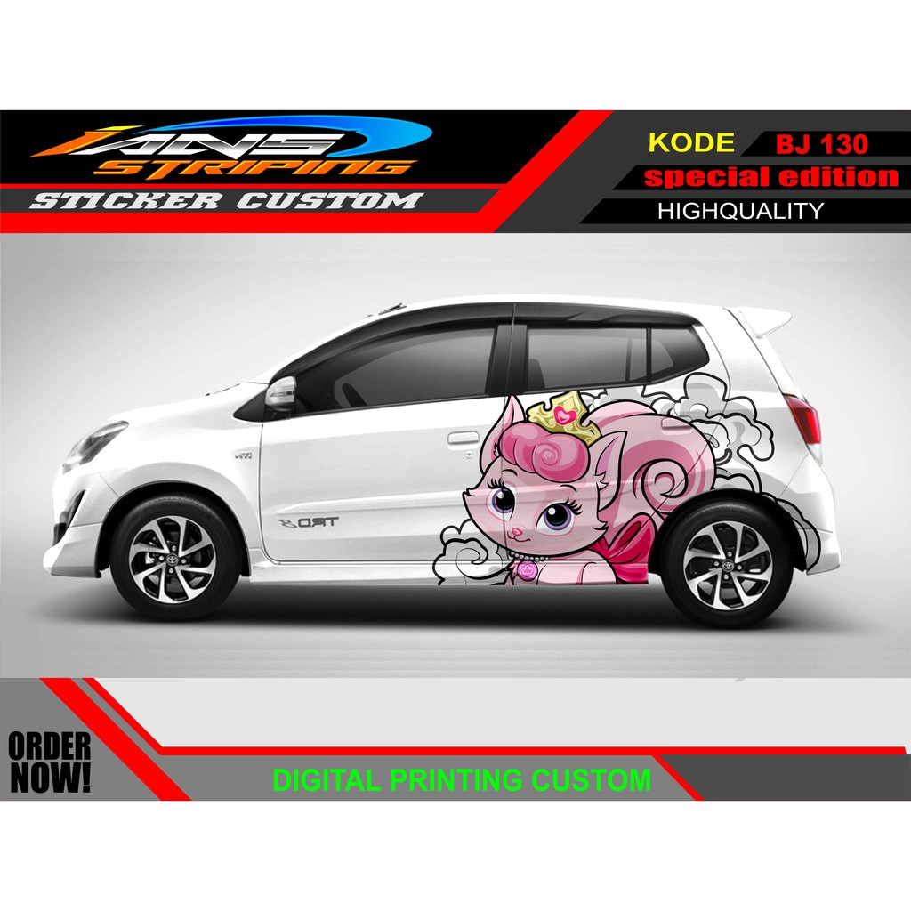 STIKER MOBIL AGYA AYLA KARTUN / STICKER HONDA JAZZ / STICKER DECAL MOBIL JAZZ / DECAL STICKER MOBIL