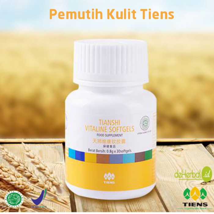 DISKON!! PEMUTIH SELURUH BADAN TIENS VITALINE SOFTGEL ISI