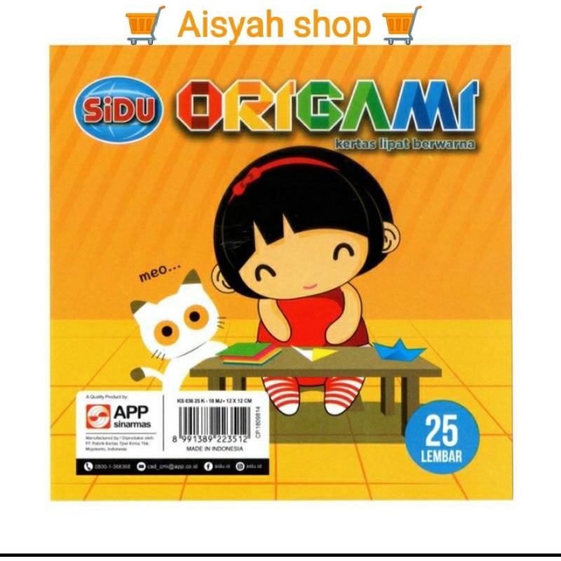 

kertas lipat origami SiDU 12x12 isi 25 pcs